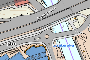 Kartbilde fra WMS-tjeneste av avviket