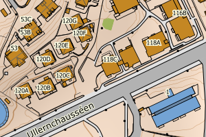 Kartbilde fra WMS-tjeneste av avviket