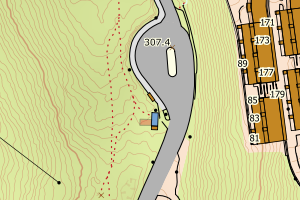 Kartbilde fra WMS-tjeneste av avviket