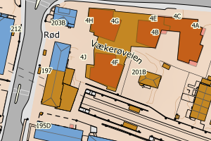 Kartbilde fra WMS-tjeneste av avviket