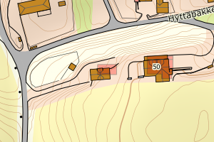 Kartbilde fra WMS-tjeneste av avviket