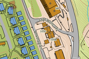 Kartbilde fra WMS-tjeneste av avviket