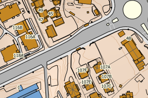 Kartbilde fra WMS-tjeneste av avviket