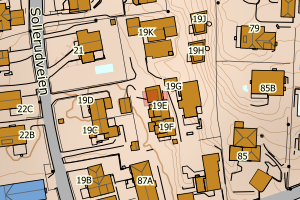 Kartbilde fra WMS-tjeneste av avviket