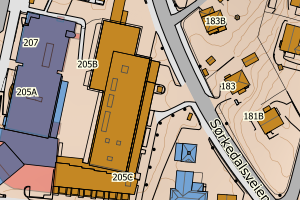 Kartbilde fra WMS-tjeneste av avviket