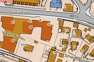 Kartbilde fra WMS-tjeneste av avviket
