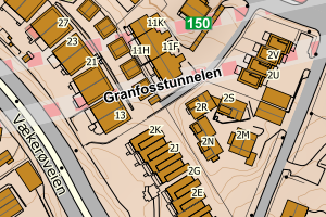 Kartbilde fra WMS-tjeneste av avviket