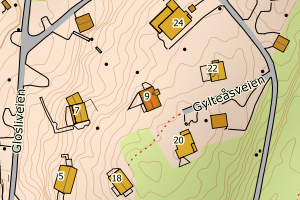 Kartbilde fra WMS-tjeneste av avviket