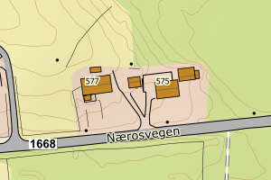 Kartbilde fra WMS-tjeneste av avviket