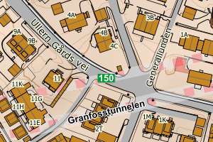 Kartbilde fra WMS-tjeneste av avviket