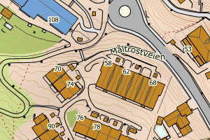 Kartbilde fra WMS-tjeneste av avviket