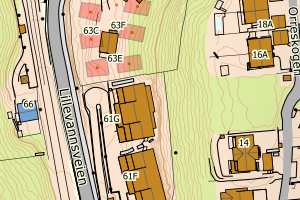 Kartbilde fra WMS-tjeneste av avviket