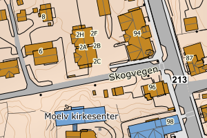 Kartbilde fra WMS-tjeneste av avviket