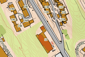 Kartbilde fra WMS-tjeneste av avviket