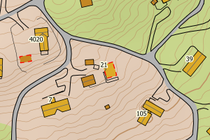 Kartbilde fra WMS-tjeneste av avviket