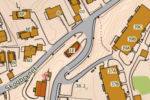 Kartbilde fra WMS-tjeneste av avviket