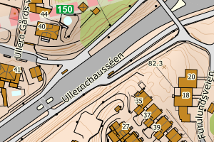 Kartbilde fra WMS-tjeneste av avviket