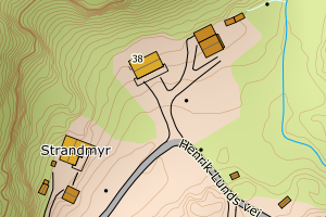 Kartbilde fra WMS-tjeneste av avviket