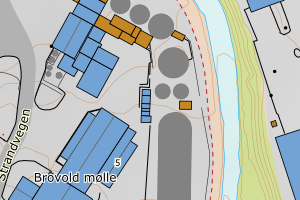 Kartbilde fra WMS-tjeneste av avviket