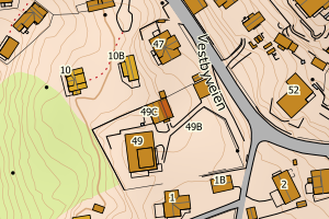 Kartbilde fra WMS-tjeneste av avviket