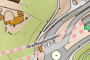 Kartbilde fra WMS-tjeneste av avviket