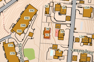 Kartbilde fra WMS-tjeneste av avviket