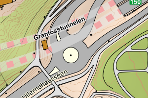 Kartbilde fra WMS-tjeneste av avviket