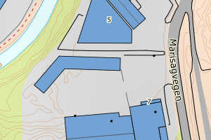 Kartbilde fra WMS-tjeneste av avviket