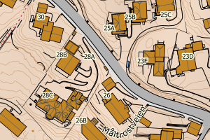 Kartbilde fra WMS-tjeneste av avviket