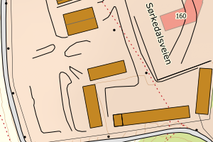 Kartbilde fra WMS-tjeneste av avviket