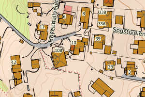 Kartbilde fra WMS-tjeneste av avviket