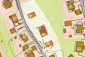 Kartbilde fra WMS-tjeneste av avviket
