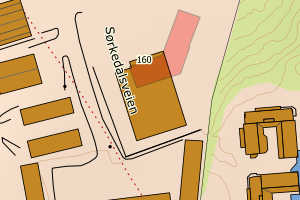 Kartbilde fra WMS-tjeneste av avviket