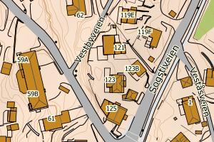 Kartbilde fra WMS-tjeneste av avviket