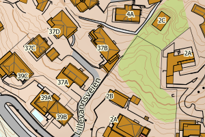 Kartbilde fra WMS-tjeneste av avviket