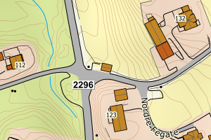 Kartbilde fra WMS-tjeneste av avviket