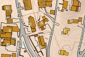 Kartbilde fra WMS-tjeneste av avviket