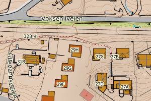Kartbilde fra WMS-tjeneste av avviket