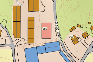 Kartbilde fra WMS-tjeneste av avviket