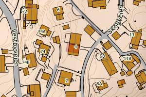 Kartbilde fra WMS-tjeneste av avviket