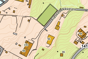 Kartbilde fra WMS-tjeneste av avviket
