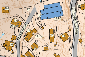 Kartbilde fra WMS-tjeneste av avviket