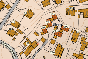 Kartbilde fra WMS-tjeneste av avviket