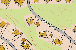 Kartbilde fra WMS-tjeneste av avviket