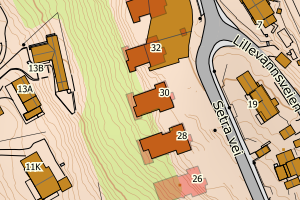Kartbilde fra WMS-tjeneste av avviket