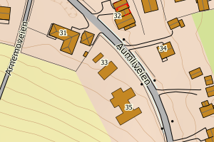 Kartbilde fra WMS-tjeneste av avviket