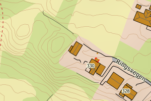 Kartbilde fra WMS-tjeneste av avviket