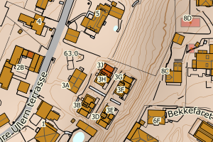 Kartbilde fra WMS-tjeneste av avviket