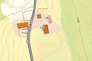Kartbilde fra WMS-tjeneste av avviket