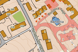 Kartbilde fra WMS-tjeneste av avviket